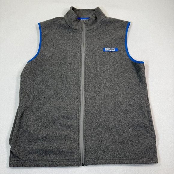 Columbia‎ Vest Mens Size XL Gray Fleece Full Zip Up Sweater Pockets Casual - Picture 1 of 10